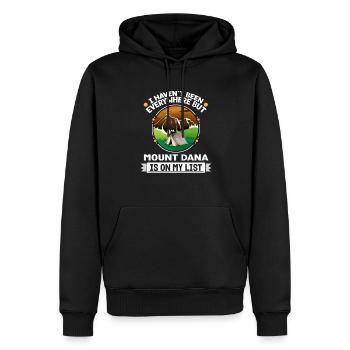 Le mont Dana est sur ma liste Randonner Camping Hiker - Sweat à capuche Premium bio Homme - noir - Devant - Nico (187cm)