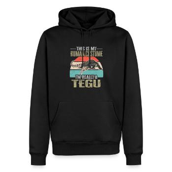 Tegu Eidechse Reptil Herpetologe - Männer Premium Bio Hoodie - Schwarz - Vorne - Nico (187cm)