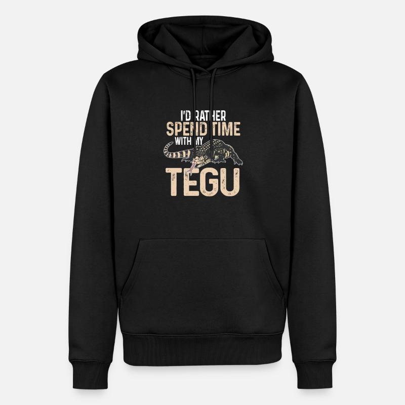 Lézard Tegu Herpétologiste - Sweat à capuche Premium bio Homme - noir