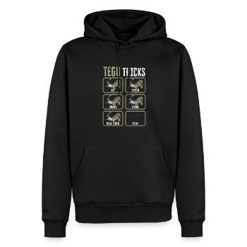 Tegu Eidechse Reptil Herpetologe - Männer Premium Bio Hoodie - Schwarz - Vorne - Nico (187cm)