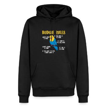 Budgerigar Perruche Oiseau Cadeau pour animaux de compagnie - Sweat à capuche Premium bio Homme - noir - Devant - Nico (187cm)