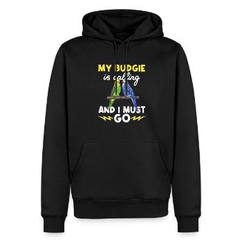 Budgerigar Perruche Oiseau Cadeau pour animaux de compagnie - Sweat à capuche Premium bio Homme - noir - Devant - Nico (187cm)