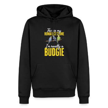Budgerigar Parakeet Bird Pet Gift - Men’s Premium Organic Hoodie - black - Front - Nico (187cm)