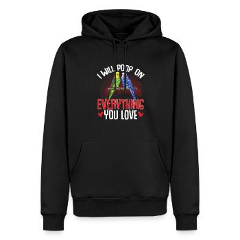 Wellensittich Sittich Vogel Haustier Geschenk - Männer Premium Bio Hoodie - Schwarz - Vorne - Nico (187cm)