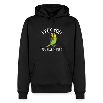 Budgerigar Perruche Oiseau Cadeau pour animaux de compagnie - Sweat à capuche Premium bio Homme - noir - Devant - Nico (187cm)