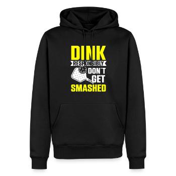 Dink responsibly don't get smashed pickleball - Men’s Premium Organic Hoodie - black - Front - Nico (187cm)