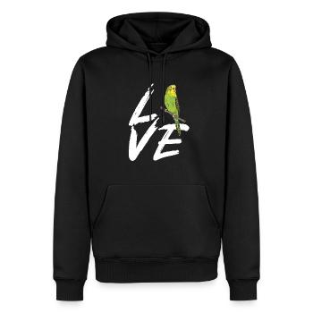 Wellensittich Sittich Vogel Haustier Geschenk - Männer Premium Bio Hoodie - Schwarz - Vorne - Nico (187cm)