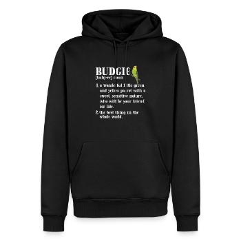 Budgerigar Perruche Oiseau Cadeau pour animaux de compagnie - Sweat à capuche Premium bio Homme - noir - Devant - Nico (187cm)