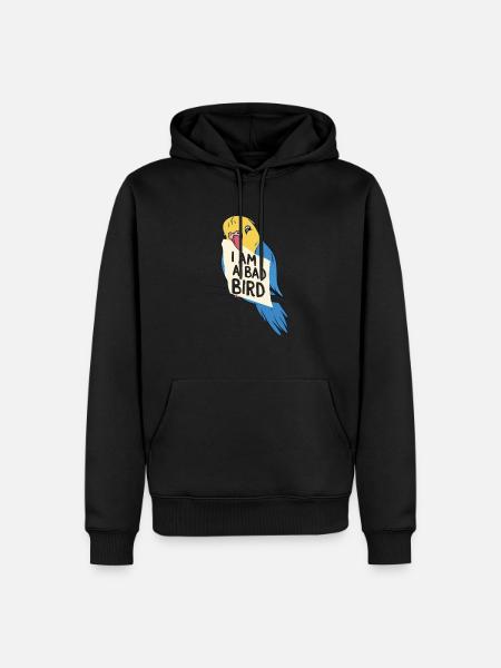 Budgerigar Parakeet Bird Pet Gift - Men’s Premium Organic Hoodie - black