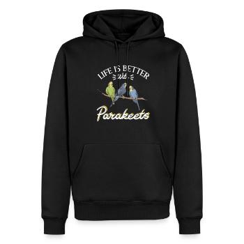 Budgerigar Perruche Oiseau Cadeau pour animaux de compagnie - Sweat à capuche Premium bio Homme - noir - Devant - Nico (187cm)