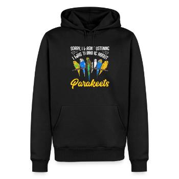 Budgerigar Perruche Oiseau Cadeau pour animaux de compagnie - Sweat à capuche Premium bio Homme - noir - Devant - Nico (187cm)