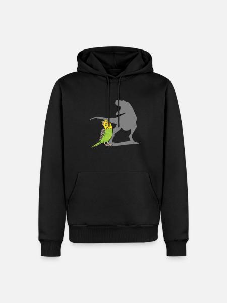 Budgerigar Parakeet Bird Pet Gift - Men’s Premium Organic Hoodie - black