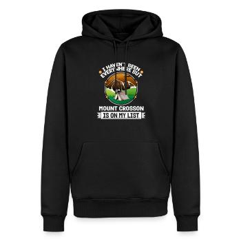 Le mont Crosson est sur ma liste Randonner Camping Hiker - Sweat à capuche Premium bio Homme - noir - Devant - Nico (187cm)