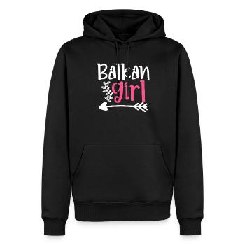 Balkan Girl Croatie Albanie Kosovo Bosnie - Sweat à capuche Premium bio Homme - noir - Devant - Nico (187cm)