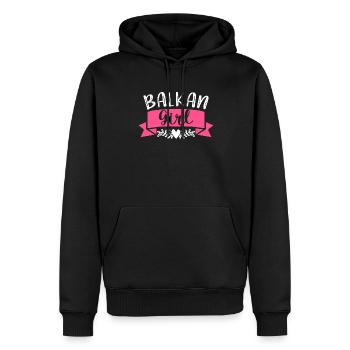 Balkan Girl Croatie Albanie Kosovo Bosnie - Sweat à capuche Premium bio Homme - noir - Devant - Nico (187cm)