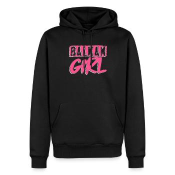 Balkan Girl Croatie Albanie Kosovo Bosnie - Sweat à capuche Premium bio Homme - noir - Devant - Nico (187cm)