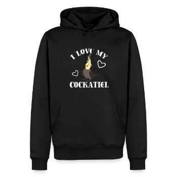 Cockatiel Cockatiel Cockatoo Perroquet Oiseau Cadeau - Sweat à capuche Premium bio Homme - noir - Devant - Nico (187cm)
