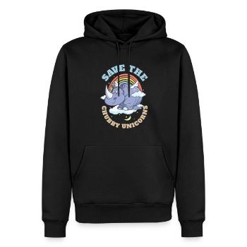Save The Chubby Unicorns Cute Rhinoceros - Männer Premium Bio Hoodie - Schwarz - Vorne - Nico (187cm)