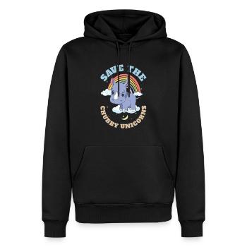 Save The Chubby Unicorns Cute Rhinoceros - Männer Premium Bio Hoodie - Schwarz - Vorne - Nico (187cm)