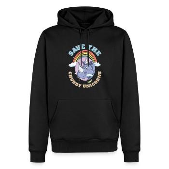 Save The Chubby Unicorns Cute Rhinoceros - Männer Premium Bio Hoodie - Schwarz - Vorne - Nico (187cm)