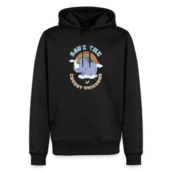 Save The Chubby Unicorns Cute Rhinoceros - Männer Premium Bio Hoodie - Schwarz - Vorne - Nico (187cm)