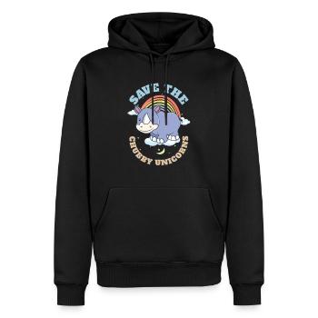 Save The Chubby Unicorns Cute Rhinoceros - Männer Premium Bio Hoodie - Schwarz - Vorne - Nico (187cm)