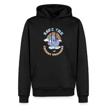 Save The Chubby Unicorns Cute Rhinoceros - Männer Premium Bio Hoodie - Schwarz - Vorne - Nico (187cm)