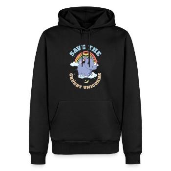 Save The Chubby Unicorns Cute Rhinoceros - Männer Premium Bio Hoodie - Schwarz - Vorne - Nico (187cm)