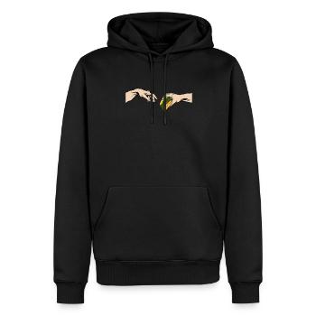 Funny Burger Art Cheeseburger - Männer Premium Bio Hoodie - Schwarz - Vorne - Nico (187cm)