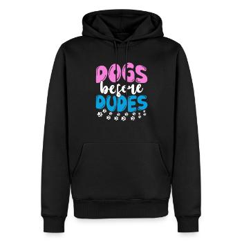 Chiens avant les mecs propriétaires de chiens propriétaires de chiens - Sweat à capuche Premium bio Homme - noir - Devant - Nico (187cm)