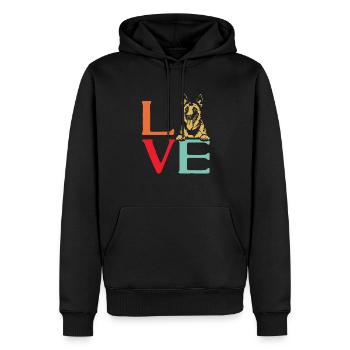 Malinois Belgischer Schäferhund Mechelaar Hund - Männer Premium Bio Hoodie - Schwarz - Vorne - Nico (187cm)