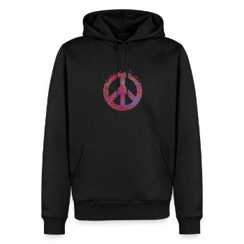Love Peace 60s 70s Hippie Costume Love Peace - Männer Premium Bio Hoodie - Schwarz - Vorne - Nico (187cm)