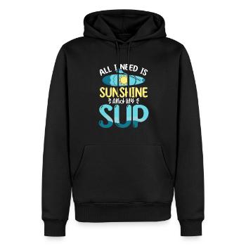 Tout ce dont j’ai besoin, c’est de soleil et de mon SUP Stand-up Paddle - Sweat à capuche Premium bio Homme - noir - Devant - Nico (187cm)