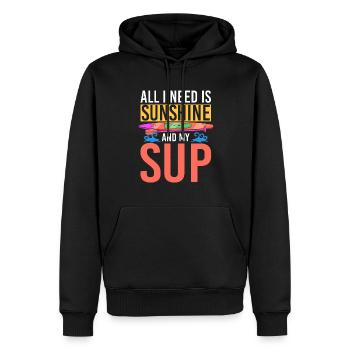 Tout ce dont j’ai besoin, c’est de soleil et de mon SUP Stand-up Paddle - Sweat à capuche Premium bio Homme - noir - Devant - Nico (187cm)