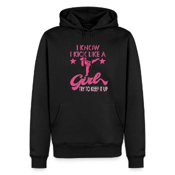 Karate Taekwondo Mädchen Frauen Karate Kick - Männer Premium Bio Hoodie - Schwarz - Vorne - Nico (187cm)