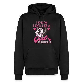 Karaté Taekwondo Arts Martiaux Karaté Mma Kick Box - Sweat à capuche Premium bio Homme - noir - Devant - Nico (187cm)