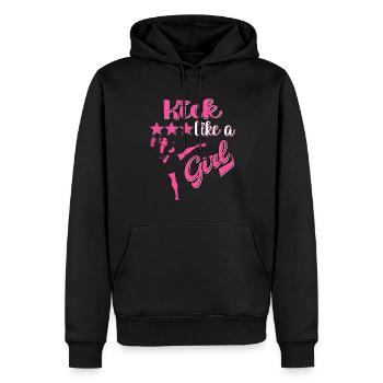 Karate Taekwondo Mädchen Frauen Karate Kick - Männer Premium Bio Hoodie - Schwarz - Vorne - Nico (187cm)
