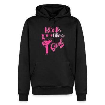Karate Taekwondo Mädchen Frauen Karate Kick - Männer Premium Bio Hoodie - Schwarz - Vorne - Nico (187cm)