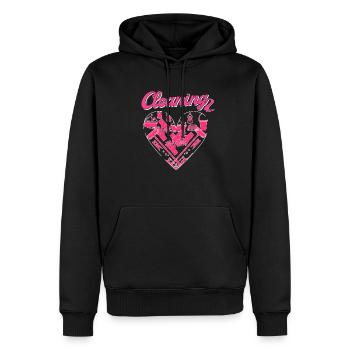 Femme de ménage Nettoyeuse - Sweat à capuche Premium bio Homme - noir - Devant - Nico (187cm)