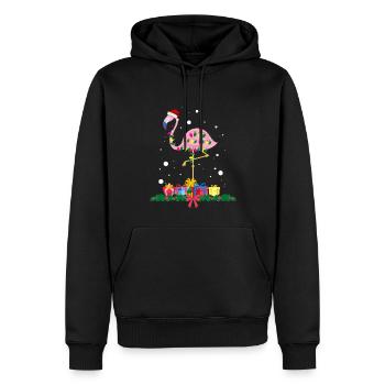 Flamingo-Weihnachten. Weihnachtsgeschenk - Männer Premium Bio Hoodie - Schwarz - Vorne - Nico (187cm)