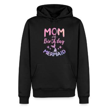 Maman De L’Anniversaire Sirène Mythique Créature Fin - Sweat à capuche Premium bio Homme - noir - Devant - Nico (187cm)