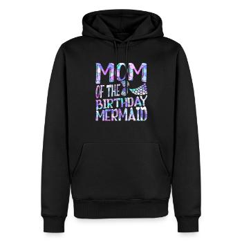 Maman De L’Anniversaire Sirène Mythique Créature Fin - Sweat à capuche Premium bio Homme - noir - Devant - Nico (187cm)