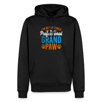 Je ne suis pas à la retraite chez un professionnel Grand Paw Dogs - Sweat à capuche Premium bio Homme - noir - Devant - Nico (187cm)