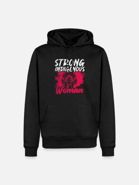 Femme autochtone forte Amérindienne - Sweat à capuche Premium bio Homme - noir
