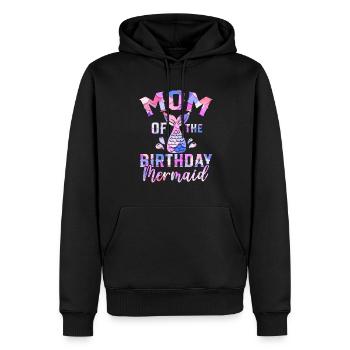 Maman De L’Anniversaire Sirène Mythique Créature Fin - Sweat à capuche Premium bio Homme - noir - Devant - Nico (187cm)