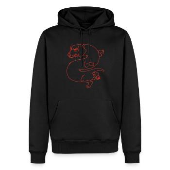 Japanischer Dackel Drache Dog Fun Dackel - Männer Premium Bio Hoodie - Schwarz - Vorne - Nico (187cm)