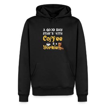 Yorkshire Terrier Yorkie Chien Cadeau - Sweat à capuche Premium bio Homme - noir - Devant - Nico (187cm)