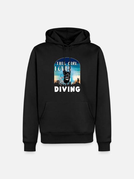 Diving Girl Diving Gift - Men’s Premium Organic Hoodie - black