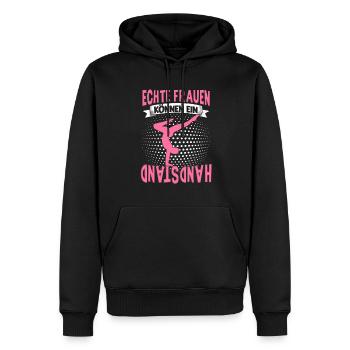 Handstände Turnerin Damen Mädchen Turner Kopfüber - Männer Premium Bio Hoodie - Schwarz - Vorne - Nico (187cm)