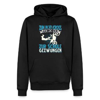 Motocross Motorrad Dirt Bike Dirtbike Biker - Männer Premium Bio Hoodie - Schwarz - Vorne - Nico (187cm)